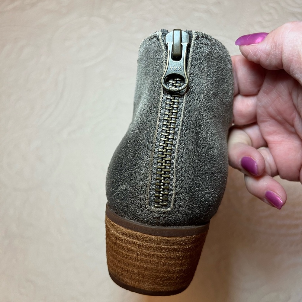 Kork-Ease Dark Taupe Gray Suede Ankle Booties - Picture 4 of 7
